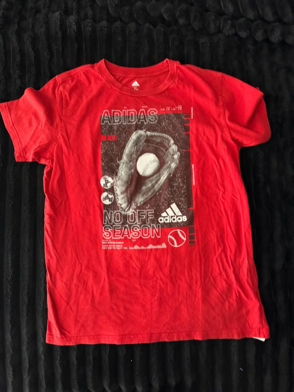 adidas Red Short Sleeve Baseball Graphic Tee